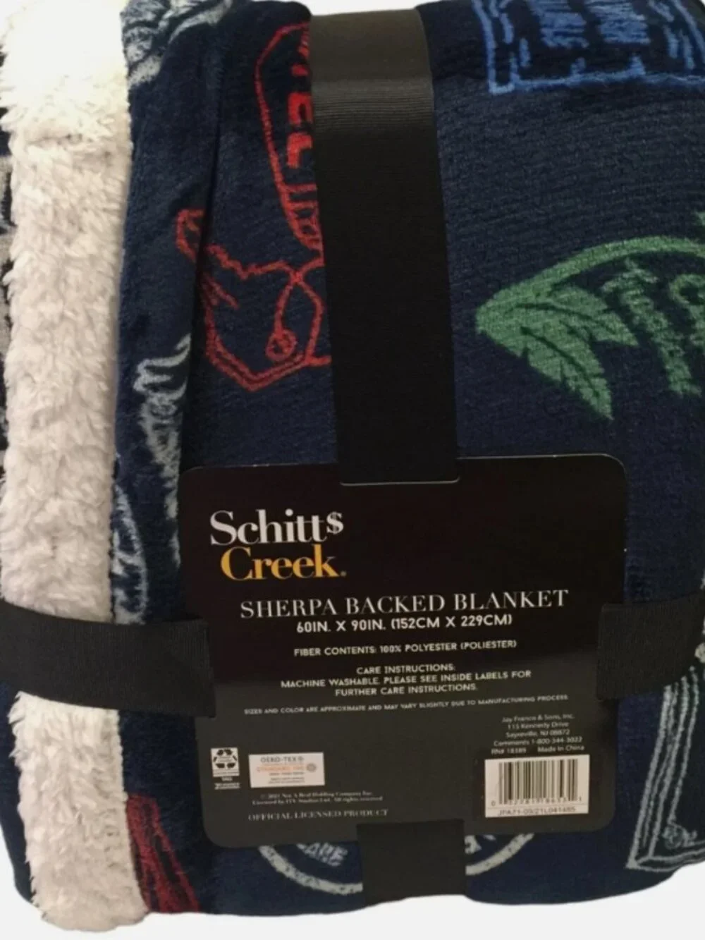 Schitt's Creek Sherpa Backed Blanket 60x90 in